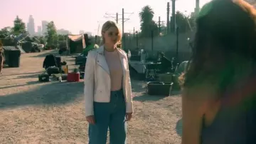 Whitte Lace-up Moto Jacket worn by Molly Hernandez (Allegra Acosta) in Marvel's Runaways Season 3 Episode 5