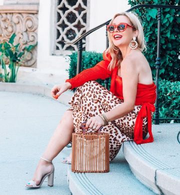 Les gens libres Brun Léopard Satin Midi Jupe de Zia Domic sur l'Instagram account @huntercollector