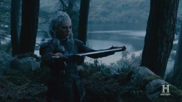 The sword in the viking Lagertha (Katheryn Winnick) in Vikings (S06E01)