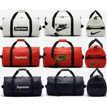 Supreme Nike Leather Duffle Bag Black on the account Instagram of @supreme__hustle