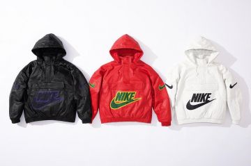 Supreme Nike Leather Anorak Black on the account Instagram of @dropsgg