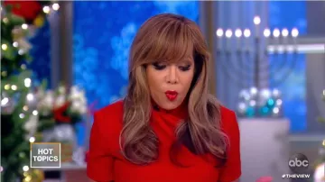 Brandon Maxwell Red Mi­di Dress worn by Sunny Hostin on The View December 17, 2019