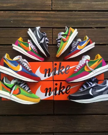 Nike sacai ld waffle pine green purple sur le compte Instagram de @julien.custom31