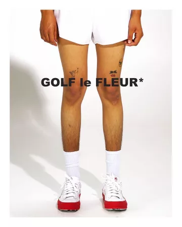 Sneakers low red and white of Tyler, The Creator on the account Instagram of @feliciathegoat