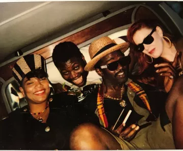 The straw hat worn by Fab 5 Freddy on the account Instagram of @queenlatifah