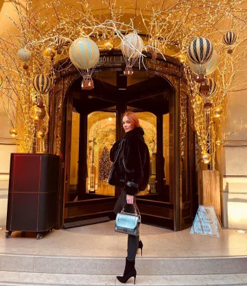 Small shoulder bag sequin silver Maëva Coucke account on the Instagram of @maevacouckeoff