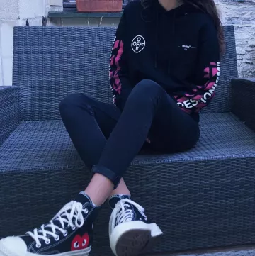 Converse 70' x comme des garçons " black " porté par sxtxn_is_honey   sur le compte Instagram de @sxtxn_is_honey 