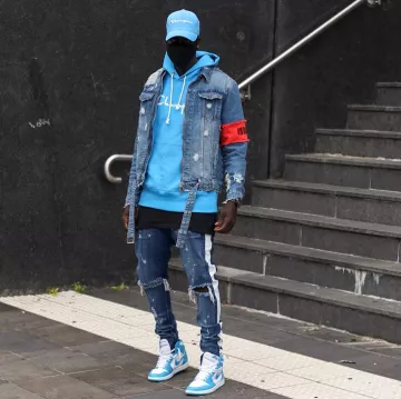 Air Jordan 1 " unc " usado por lualbul en la cuenta de Instagram de @lualbul 