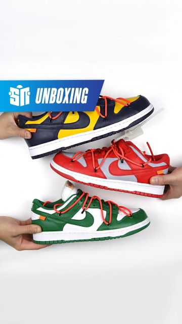 Nike Dunk Low Off-White Pine Green en la cuenta de Instagram de @sneakernews