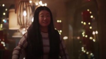 White distressed checked plaid sweater worn by Alice Kwan (Sherry Cola) in Good Trouble Season 2 Episode 10