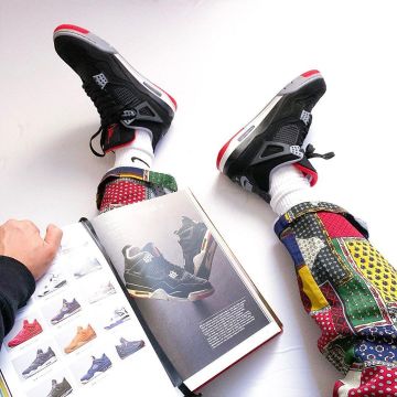 Jordan 4 Retro Bred (2019) portée par whosmarky   sur le compte Instagram de @whosmarky 