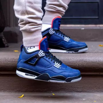 Air jordan 4 " azul lealizado invernal " usado por yankeekicks en la cuenta de Instagram de @yankeekicks 