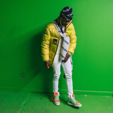 Sneakers Off-White worn by Lil Durk on the account Instagram of @durkioworld