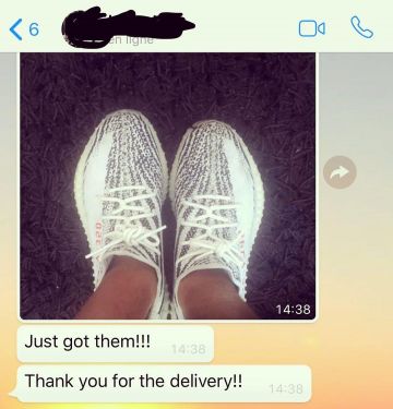Adidas Yeezy Boost 350 V2 Blue Tint on the account Instagram of @yeezymafia_morocco