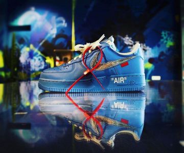 Air Force 1 Low Off-White MCA University Blue sur le compte Instagram de @sneakerallstars_event