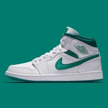 Jordan 1 Mid White Mystic Green en la cuenta de Instagram de @air.jordans.kicks