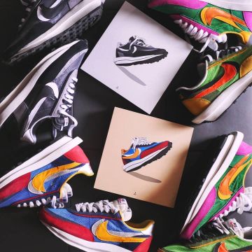 Nike LD Waffle Sacai Bleu Multi sur le compte Instagram de @la_sneakerie_
