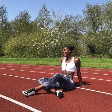 Nike Zoom Superfly Elite de Dina Asher-Smith en la cuenta de Instagram de @dinaashersmith