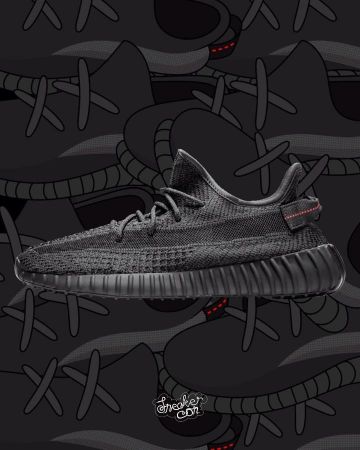 Adidas Yeezy Boost 350 V2 Negro (No Reflectante) en la cuenta de Instagram de @sneakercon