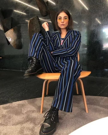 Los pantalones a rayas que lució Chilla en su cuenta de Instagram @chillaofficiel