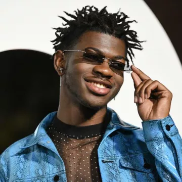 Oversize T-shirt with tulle shiny Lil Sin X on the account Instagram of @lilnasx