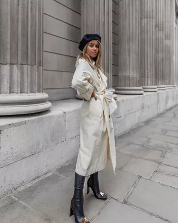 Trench-coat long avec boutons tendance sur le compte Instagram de @coppergarden