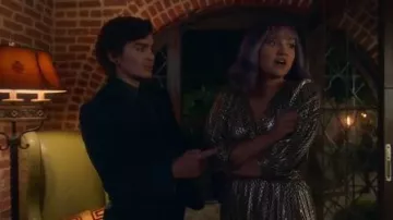 Gold Wrap Front Dress worn by Gert Yorkes (Ariela Barer) in Marvel's Runaways Season 3 Episode 6