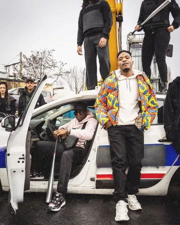 The down jacket Monogram multicolor Burberry worn by Niska on his account Instagram @niska_officiel