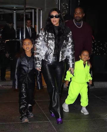 Nike Olivia Kim Foil Puffer Jacket worn by Kim Kardashian The Nutcracker December 21, 2019