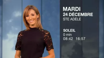 The lace dress of Stéphanie Duval in Weather of M6