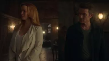 White Stripe Cami worn by Leslie Dean (Annie Wersching) in Marvel's Runaways Season 3 Episode 9