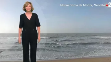 The combination black V-neckline and elbow sleeves of Valérie Maurice in Weather of France 2