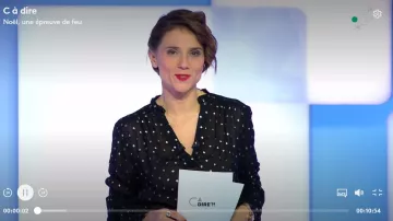 La blusa Lucile en crepe de seda con lunares lurex de Mélanie Taravant en C à dire