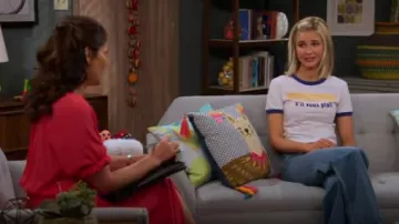 Graph­ic Ringer Tee Shirt worn by Katie Cooper (Isabel May) in Alexa & Katie Season 3