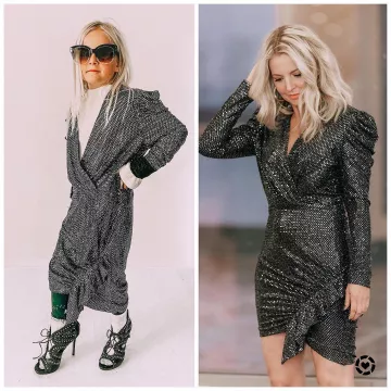 Ruched Dress of Erin Busbee on the Instagram account @busbeestyle