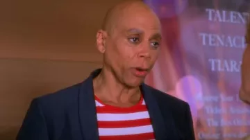 Tragic mountain Long Sleeve Red White Striped Shirt of Ruby Red (RuPaul) in AJ and the Queen  Official Trailer 2020