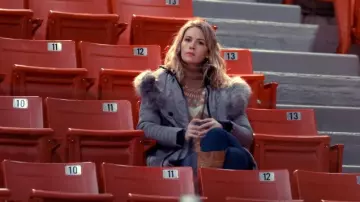 Heavy­weight Warm Win­ter Par­ka Jack­et Coat worn by Carol Baker (January Jones) in Spinning Out Trailer 2020