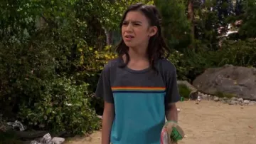 Rainbow Striped Tee worn by Gwen (Scarlett Estevez)  in BUNK'D Season 4 Episode 9