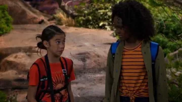 Red Cossos Sun Print Tee worn by Gwen (Scarlett Estevez) in BUNK'D Season 4 Episode 10
