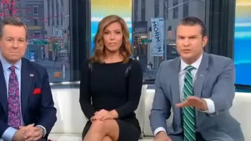 Accursia Dress Black Leather Pan­el Sheath Dress worn by  Lisa Boothe  in Fox & Friends  December 29,2019