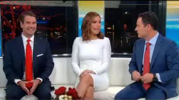 Donna Karan New York Scoop-Back Belt­ed Sheath Dress worn by  Lisa Boothe  in Fox & Friends December 25, 2019