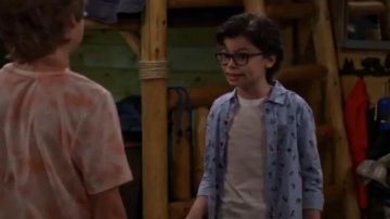 Blue Dinosaur Print Shirt worn by Matteo Silva (Raphael Alejandro)  in BUNK'D Season 4 Episode 13