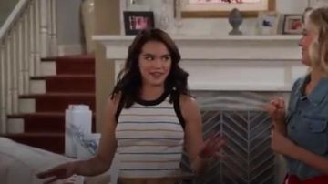 Striped sleeveless ribbed tank top worn by Alexa Mendoza (Paris Berelc) in Alexa & Katie Season 3 Episode 1