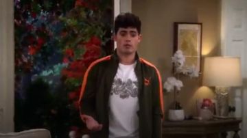 Green and Orange Zip Track Jacket worn by Lucas Mendoza (Emery Kelly) in Alexa & Katie Season 3 Episode 1