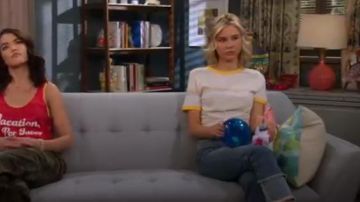 Yellow/White Striped Ringer Tee worn by Katie Cooper (Isabel May) in Alexa & Katie Season 3 Episode 1