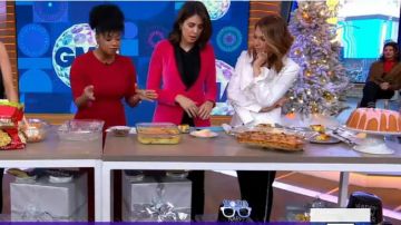 Cinq à Sept Accent Pant usado por Ginger Zee en Good Morning America 1 de enero de 2019