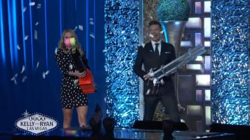 Saint Laurent Black Pol­ka Dot Dress worn by Kelly Ripa on LIVE with Kelly and Ryan December 27, 2019