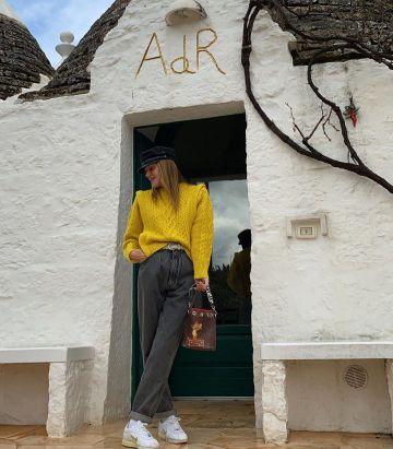 Alberta Ferretti High Waist Jeans worn by Anna Dello Russo Instagram December 27, 2019