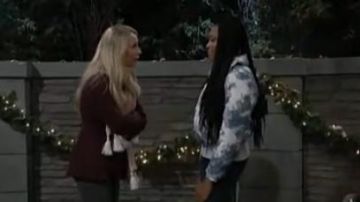 Target Tie Dye Zip Up Puffer Jacket worn by Trina (Sydney Mikayla) as seen on General Hospital January 1, 2020