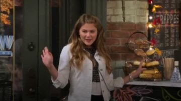 Layered tweed shirt top worn by Gwenny (Kerri Medders) in Alexa & Katie Season 3 Episode 3